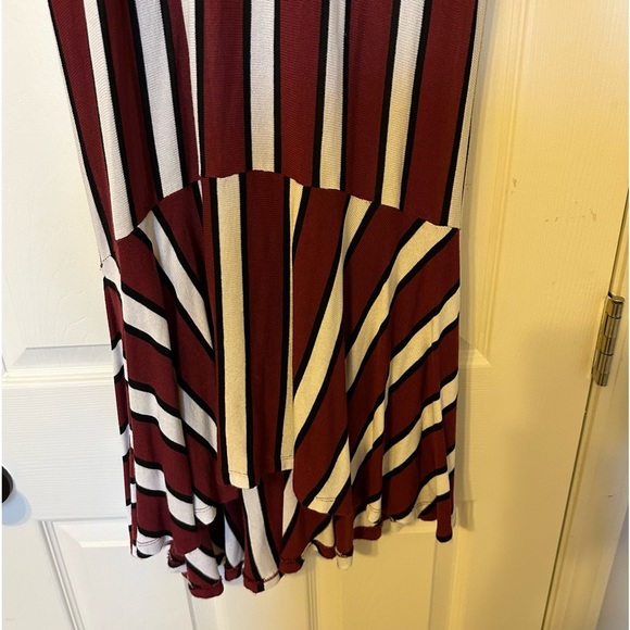 Zara Maroon White Stripe Frill Knitted
Midi Dress - Picture 6 of 8